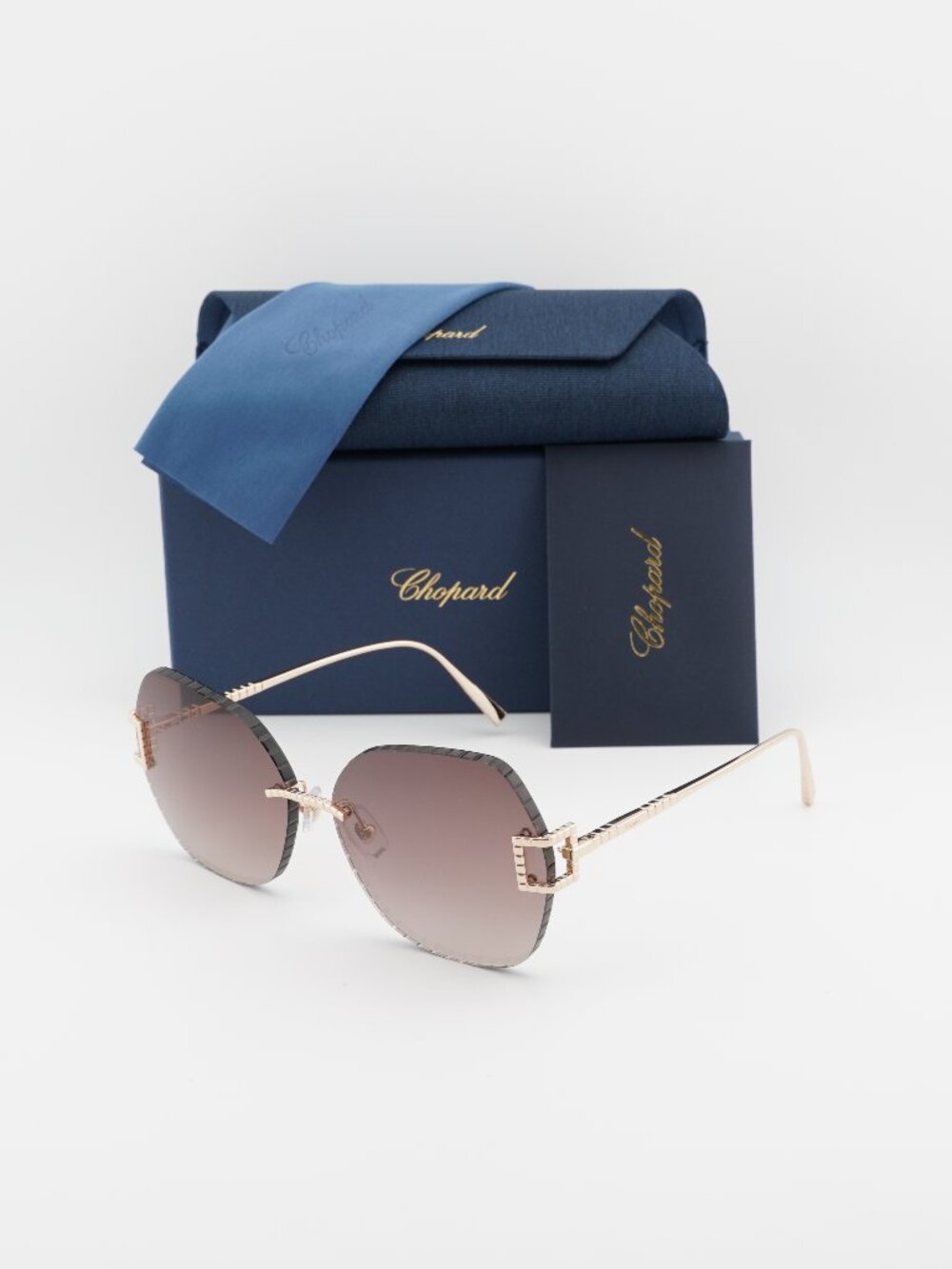 Chopard SCHG31M 300G Butterfly Sunglasses - Gold / Brown
